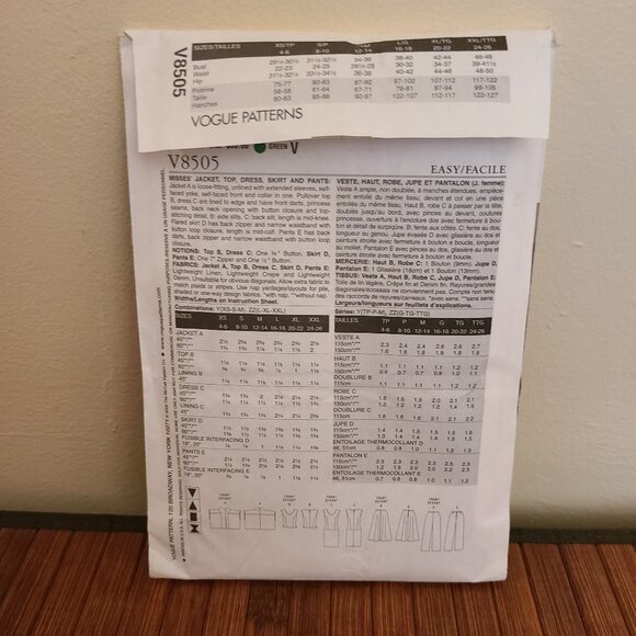 Vintage Vogue Patterns - Very Easy Vogue/5 Easy Pieces - Picture 6 of 7